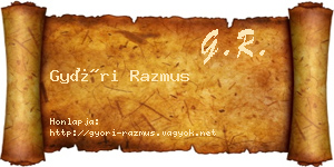 Győri Razmus névjegykártya